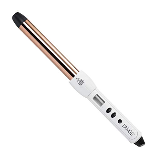 L’ange Hair LUSTRÉ Curling Wand, Tourmaline Ceramic and Titanium Barrel Wands with Heat-Protection Gloves Negative Ion and Infrared Tech, Dual Voltage Iron MSRP $169 (White 1″ (25MM) Titanium)