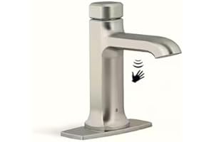 YOOZENA Kohler Rubicon Battery Powered Touchless Single Hole Bathroom Faucet in Vibrant Brushed Nickel K-R32928-4D-BN