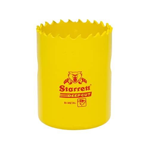 Starrett Sega a tazza profonda, DCH0134, bimetallica resistente, con denti extra in cobalto HSS, per metalli, legno, ghisa, fibra di vetro, materie plastiche, 44 mm