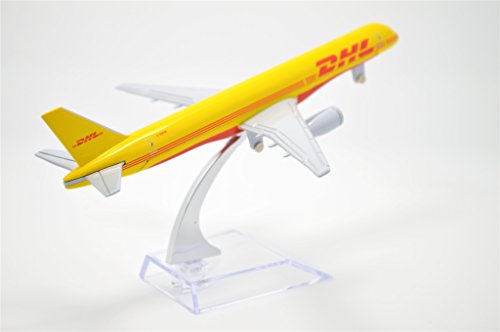 757 DHL Cargo Airplane Diecast with Desk Stand