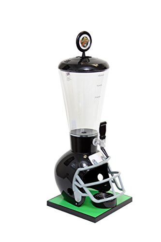 Beer Tubes Black Football Helmet  Beverage Tower Dispenser with Regular Tap, 128 oz. Super Tube, FBK-ST-R