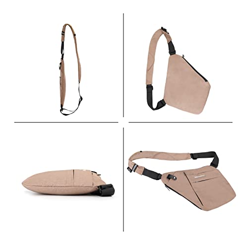 WATERFLY Sling Crossbody Chest Bag Slim AntiTheft Cross Body Bag Over