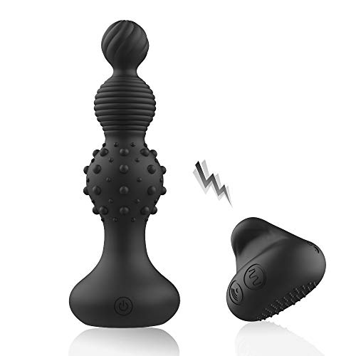 Male Prostate Massager Anal Butt Plug with Vibrating Remote Control, Anal Vibrator Prostate Stimulator Anal Beads with 10 Stimulation Patterns,Rechargeable Anus Sex Toy for Men,Woman & Couples