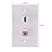 HDMI Wall Plate, 1 Port 4K HDMI Keystone to Female, 1 Port F Type Connector Coax Keystone to Female Wall Plate-White