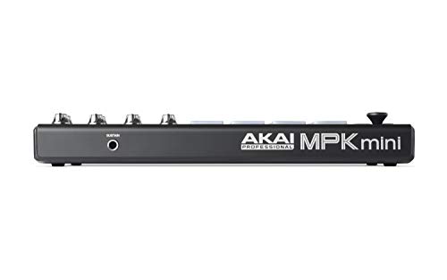 Akai Professional MPK MINI MK2 MKII | 25-Key Ultra-Portable USB MIDI Drum Pad & Keyboard Controller (Black) + 4-Port USB 2.0 Hub + High Speed USB Extension Cable + Clean Cloth