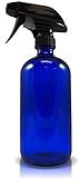 Refillable Cobalt Glass 16oz Spray Bottle with Heavy Duty Mist and Stream Sprayer