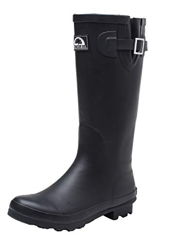 Brown-Oak-Womens-Rebecca-Waterproof-Adjustable-Wellington-Mid-Calf-Rubber-Rain-Boots