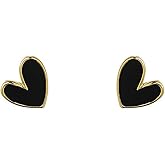18G Dainty Enamel Heart Stud Earrings for Women 925 Sterling Silver Post Pin Hypoallergenic Small Cute Love Cartilage Studs Piercing Jewelry