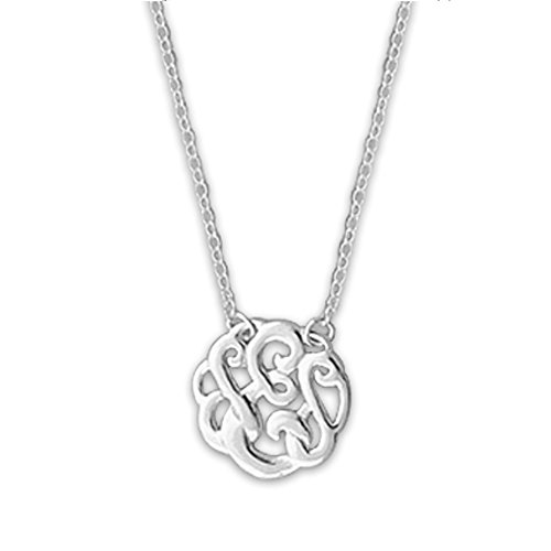 Monogram Necklace, .925 Sterling Silver 
