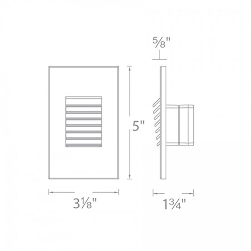 WAC Lighting WL-LED220-C-BZ LED Vertical Louvered Step and Wall Light 120V 3000K, Bronze