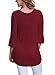 HOTAPEI Ladies 3 4 Sleeve T Shirts Casual Loose Flowy Tops and Blouses Wine Plus Size XXL