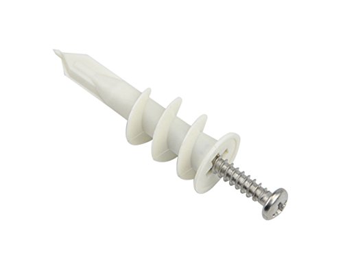 TOVOT 200 PCS M4 Screw Plastic Self-Drilling Drywall and Hollow-Wall Anchor Kit with Screw Wall Anchor Hooks, and Hollow-door Toggle