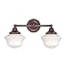 Schoolhouse Bathroom Light with Two Lights in Bronze Finish