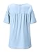 REGNA X BOHO Women's Shirring Smocked Short Sleeve Loose and Thick Chiffon Blouses Tops (2styles, S-3XL)