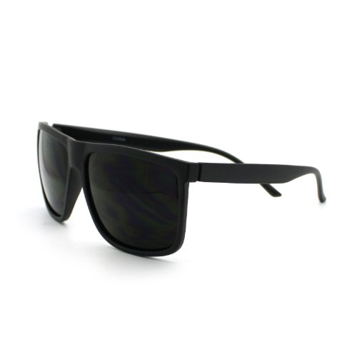 Super Dark Black Lens Men's Sunglasses Classic Square Frame Black