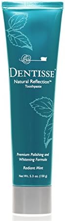 Natural Reflection Fluoride Free Whitening Toothpaste by Dentisse - Whiter Teeth, Brighter Smile - Polishing Fluoride Free Toothpaste 5.3oz Radiant Mint