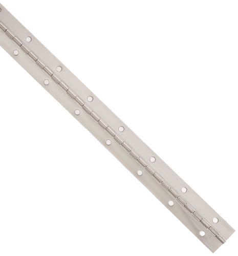 Steel Continuous Hinge with Holes, Nickel Pre-plated Finish, 0.04
