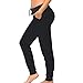 [E387P-BK-S] Coco-Limon Womens Jogger, Long Fleece Sweatpant, Side Pockets, Black, Small