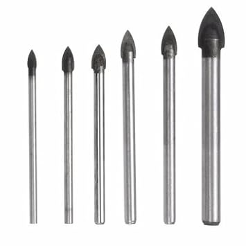 Generic 6Pcs 3/4/5/6/8/10Mm Triangular Drill Bit Set For Ceramic Tile Glass