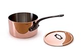 Mauviel M'Heritage Copper M250C 6501.13 0.8-Quart Saucepan with Lid, Cast Iron Handle
