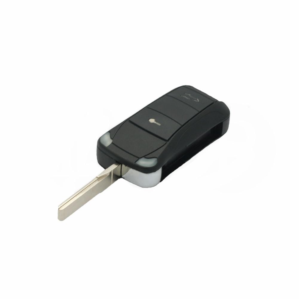 BROVACS Replacement Key Shell Compatible with PORSCHE Cayenne 2 Button Keyless Entry Flip Remote Key Case Fob PG922C