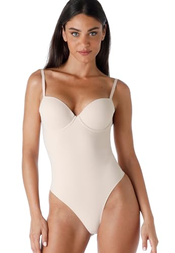 Lovable Damen Con Ferretto Imbottito E Perizoma Smooth Shaping Bodystocking, Heller Akt, XL