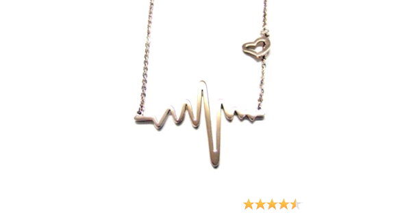 Amazon Com Kiola Designs Rose Gold Plated Heart Rhythm Ekg Pendant Necklace Clothing Shoes Jewelry