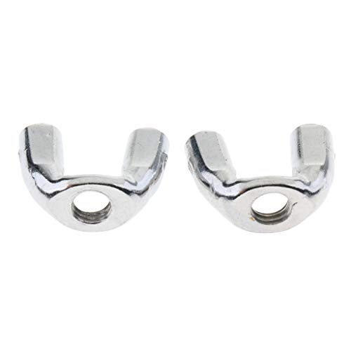 B Blesiya 2x Durable Drum Set Cymbal Stand Wing Nut Hardware for Drum Kit Repairment - Silver, 8mm - Thumbnail 3
