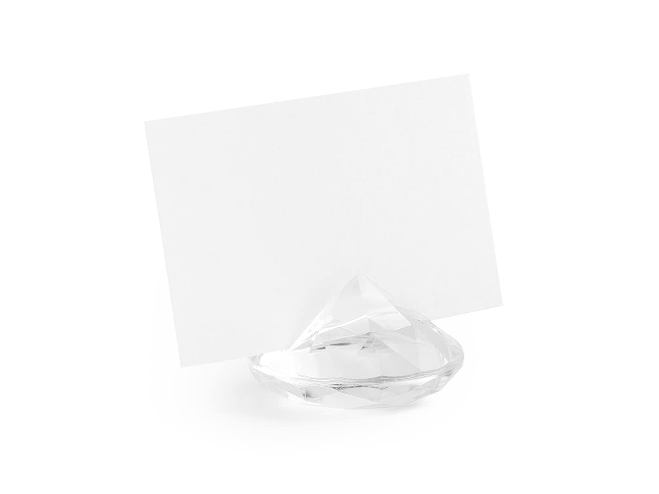 PartyDeco Pack of 10 Transparent Diamond Placeholders, approx. 4 cm