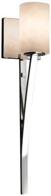 CLD-8791-10-CROM-LED1-700 Sabre 1-Light Wall Sconce-Cylinder with Flat Rim Shade-Clouds-LED, Polished Chrome