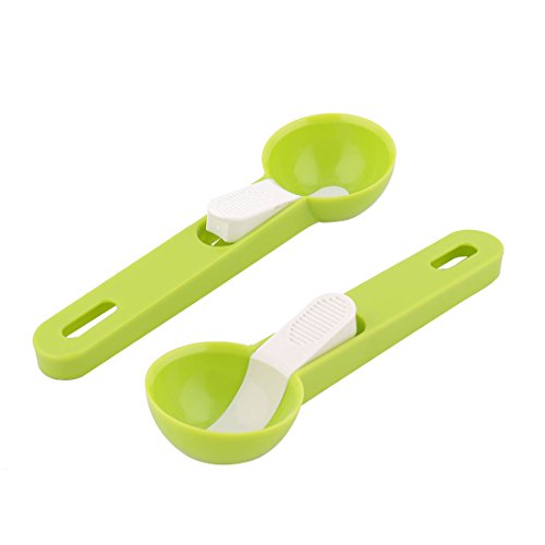uxcell Plastic Household Tableware Ice Cream Ball Digging Spoon Scoop 2 Pcs Light Green