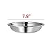 Yamde 4 Pcs 7.8 Inch Stainless Steel Round Plate Set for Camping Outdoor，Serving Tray，Dish Plate，Kitchen