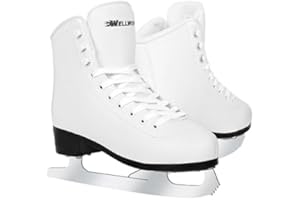 WELLWON Figure Ice Skates for Women Girls and Boys, Lace-Up Adult Figure Skate Ice Hockey Skates for Outdoor and Skating Rink, Figure Ice Skate Shoes Size 5 6 7 8 9 10 11 and Youth 2Y 3Y