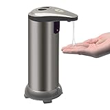 Kidun Automatic Soap Dispenser, Touchless Automatic Hand Sensor Soap Dispenser, Infrared Motion Sensor Stainless Steel Dish Liquid Hands Free Soap Dispenser for Bathroom & Kitchen [Newest Version]