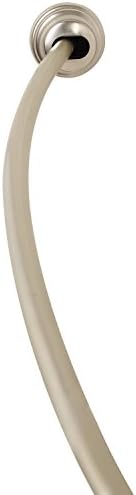 NeverRust 14 Piece Tension Curved Shower Rod Set : Includes Tension Mount Curved Shower Rod, Shower Curtain Rings and White Heavyweight Shower Curtain Liner