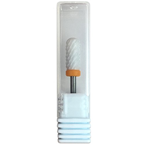 Pana (Grit: XXC - 2X-COARSE) Professional USA Ceramic White Smooth Top Small Barrel Bit Nail Drill 3/32" Shank Size