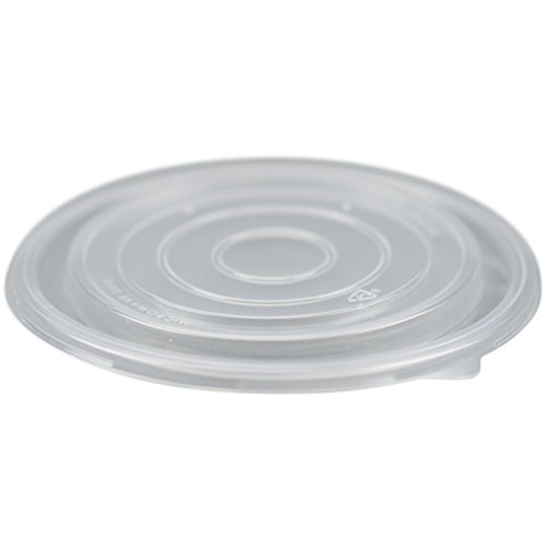 Simply Deliver 9-Inch Round Base Plastic Take-Out Bowl with Clear Lid, Microwavable and Dishwasher Safe, Black, 140-Count