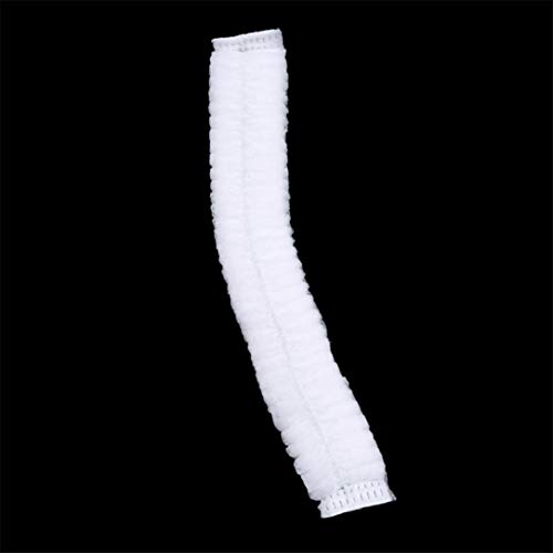 lehao 100 Pcs Disposable Strip Caps Universal Dust Strip Caps Hair Net Service Food Baking Makeup Hat,White - Thumbnail 3