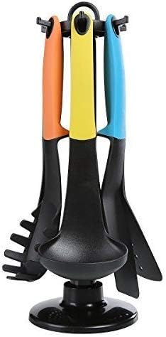 Tuelip Non-Stick Cookware Utensil 6 PC Kitchen Tool Set with Rotating Stand Perfect use for Kitchen