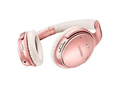 Bose QuietComfort 35 II Wireless Bluetooth Headphones, Noise-Cancelling, with Alexa voice control, enabled with Bose AR – Rose Gold (Renewed)