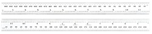 Starrett C636-300 Spring Tempered Steel Rule With Millimeter And Inch Graduations, 300mm Length, 25.4mm Width, 1.2mm Thickness