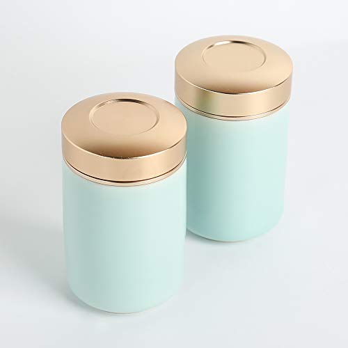 Tea Tins Canister set with Airtight Lids Home Kitchen Canisters for Tea Coffee Sugar Storage Loose Leaf Tea Tin Containers storage (Blue 4, 2PC/5OZ) - Thumbnail 2