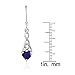 Sterling Silver Created Blue Sapphire 6x6mm Dainty Heart Celtic Knot Dangle Earrings