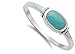 Women's Simple Simulated Turquoise Unique Ring New .925 Sterling Silver Band Size 10