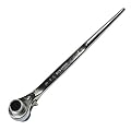 WellieSTR 1x Scaffolding Podger Ratchet Spanner Site Ratcheting Socket Wrench Tool 19mm/22mm silver White (Twelve Angle)