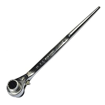 WellieSTR 1x Scaffolding Podger Ratchet Spanner Site Ratcheting Socket Wrench Tool 19mm/22mm silver White (Twelve Angle)