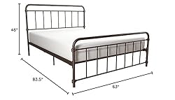 DHP Winston Metal Platform Bed with Rustic Design