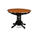 East West Furniture AVT-BLK-TP Avon Kitchen Dining Table - an Oval Wooden Table Top with Butterfly Leaf & Pedestal Base, 42x60 Inch, Black & Cherry