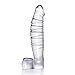 Utimi Dildo Glass Dong with Testicles