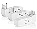 Yubi Power Three Outlets Grounding Adapter Vertical Wall Tap Adapter Double Sided - ETL Listed - Three Pack